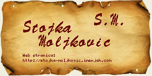 Stojka Moljković vizit kartica